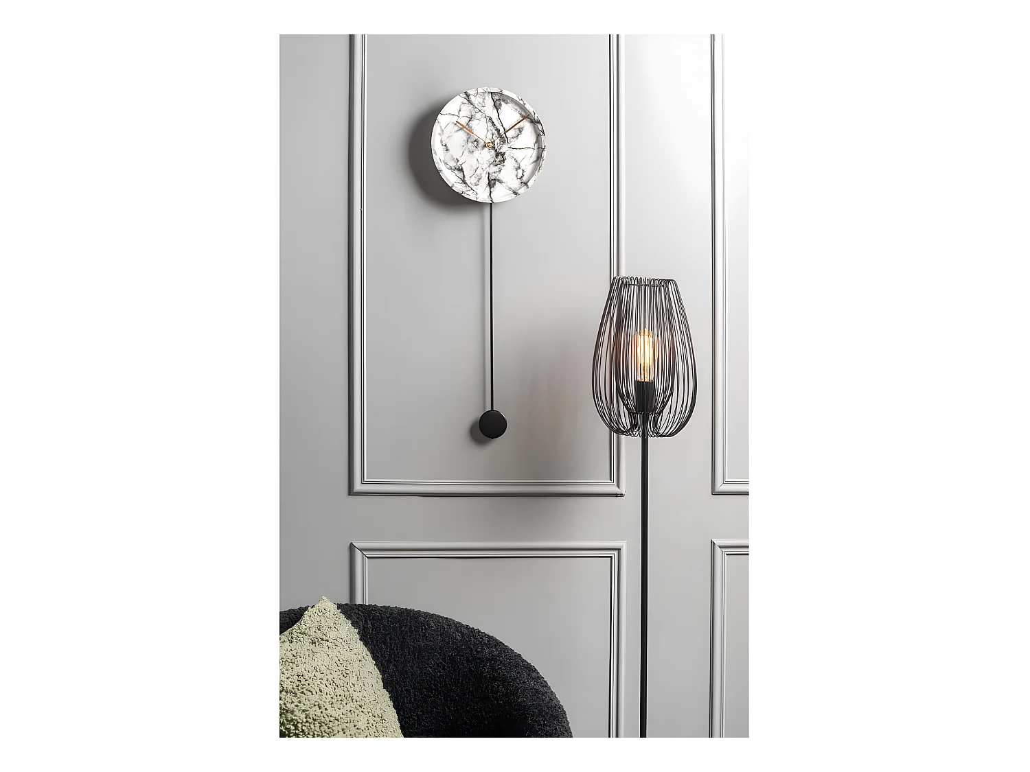 Reloj de poliresina imitación mármol Reloj