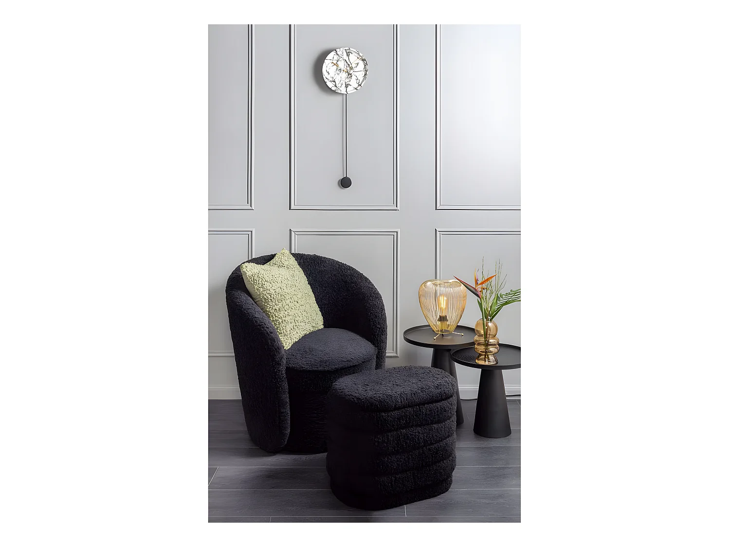 Reloj de poliresina imitación mármol Reloj