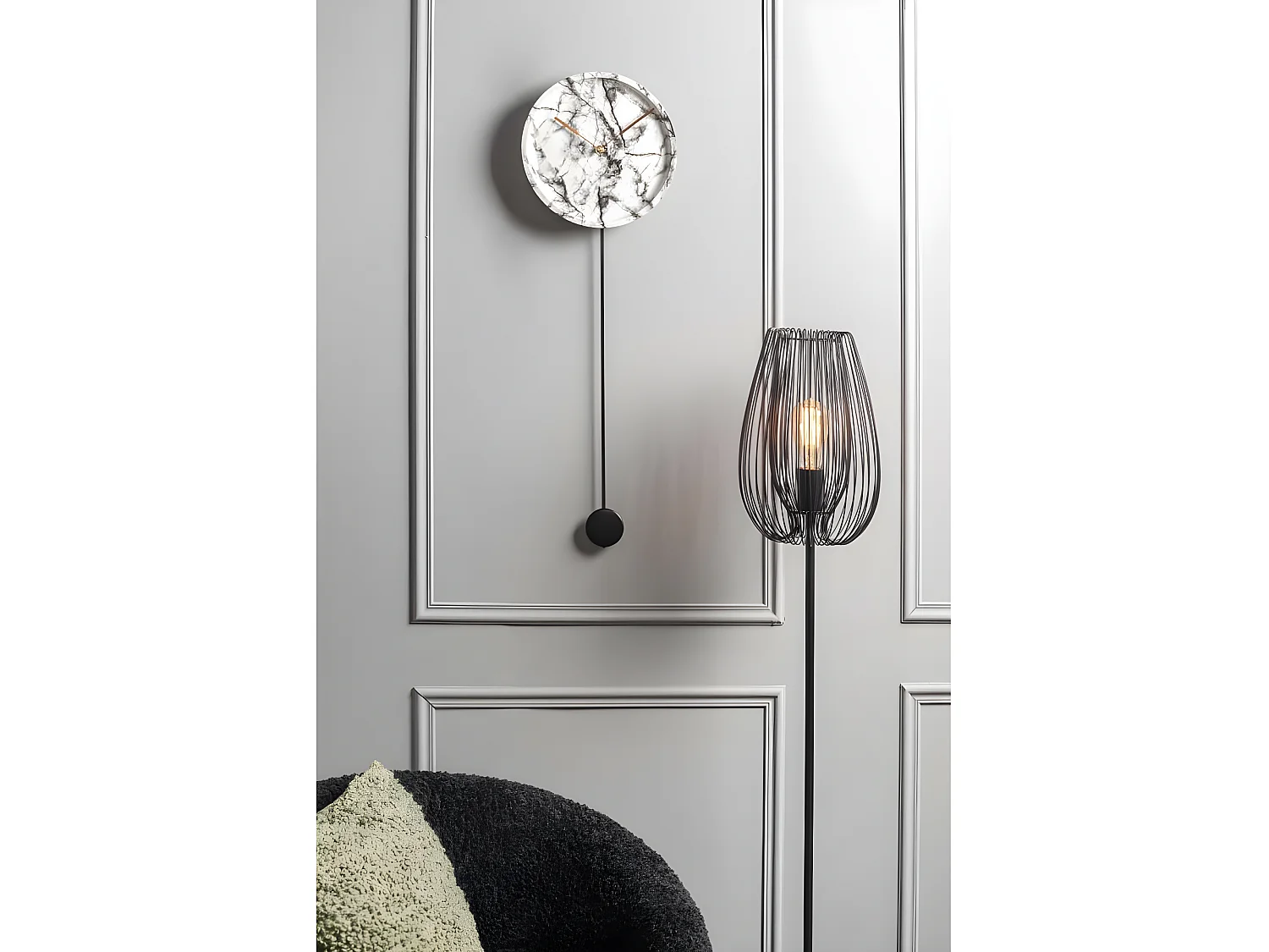 Orologio in poliresina imitazione marmo Orologio