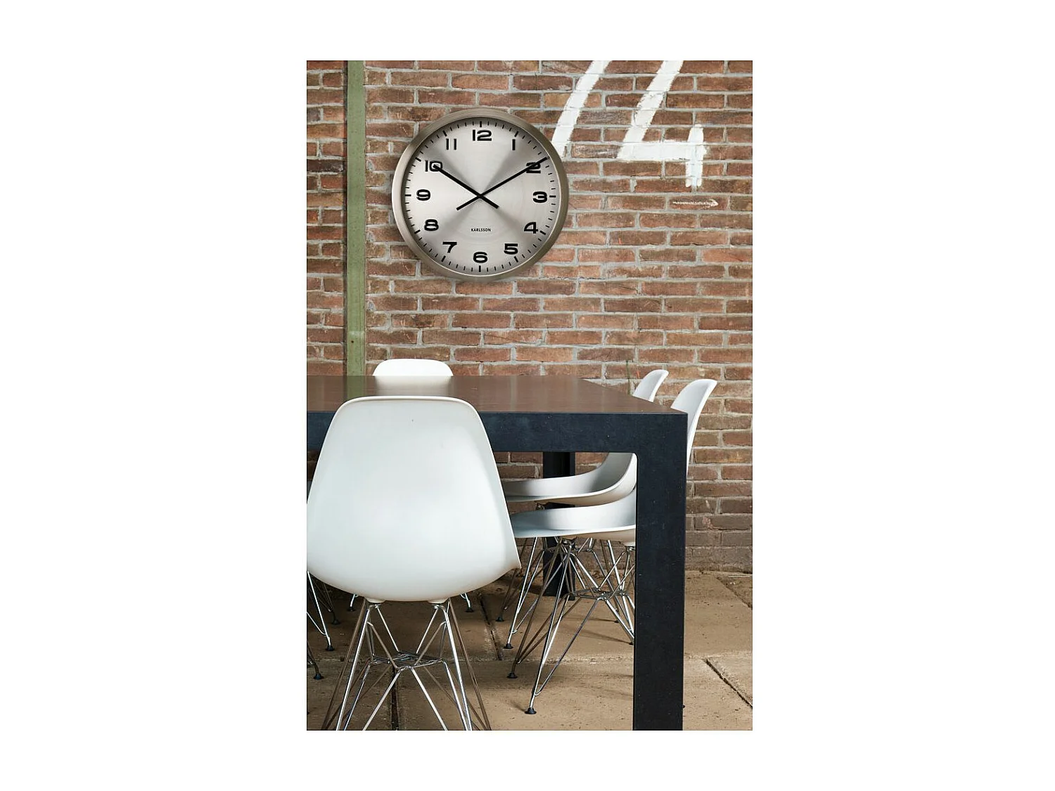 Horloge ronde en métal poli Maxie 50 cm