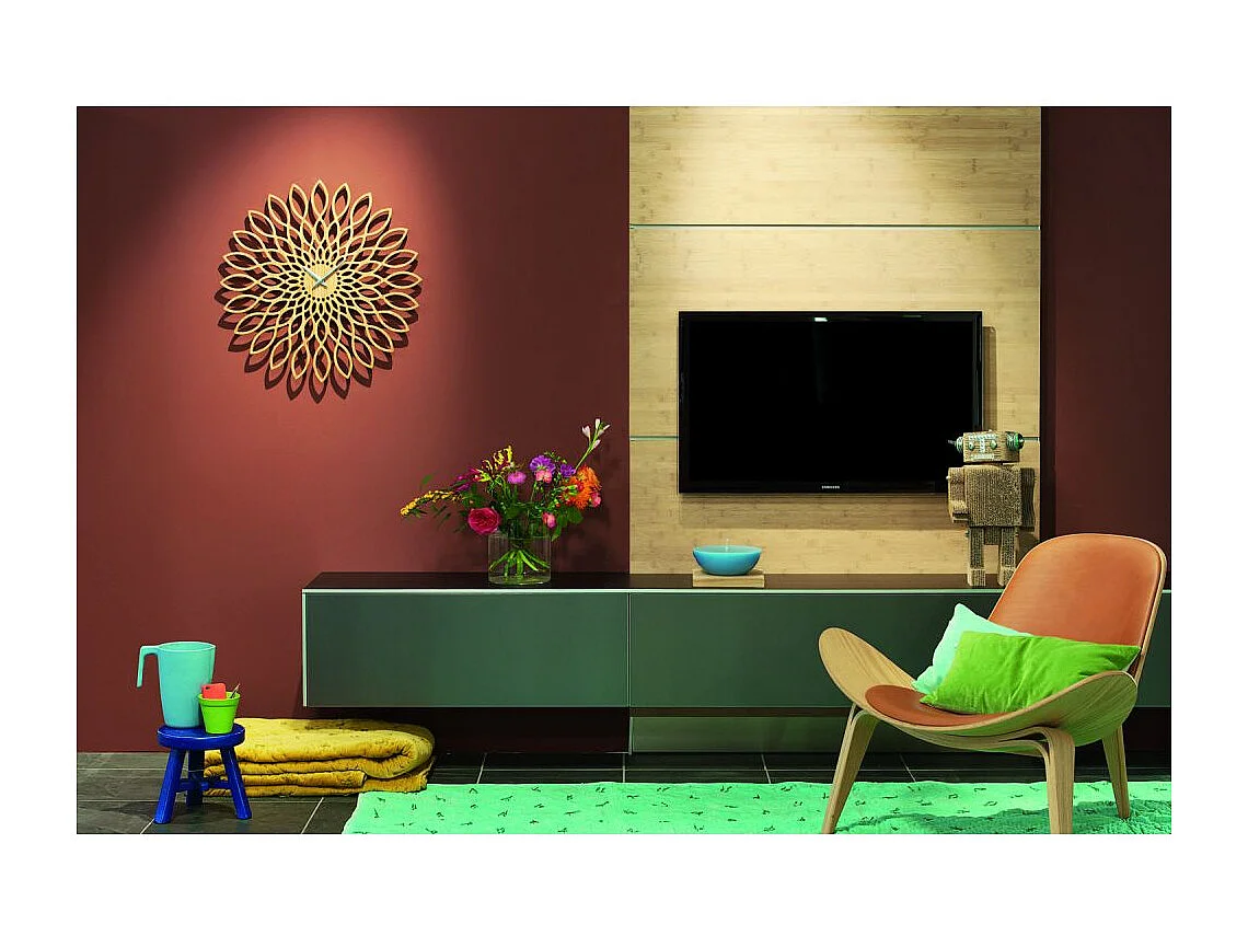 Wandklok Sunflower - Hout- Ø60cm