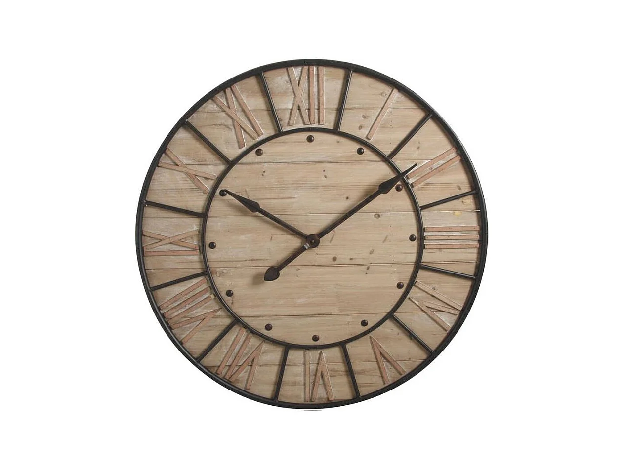Horloge en bois et métal Industrie