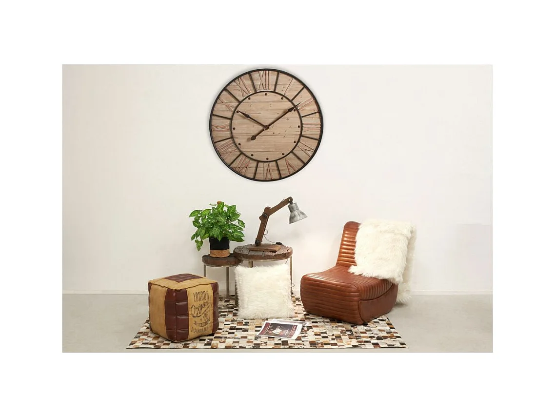 Horloge en bois et métal Industrie