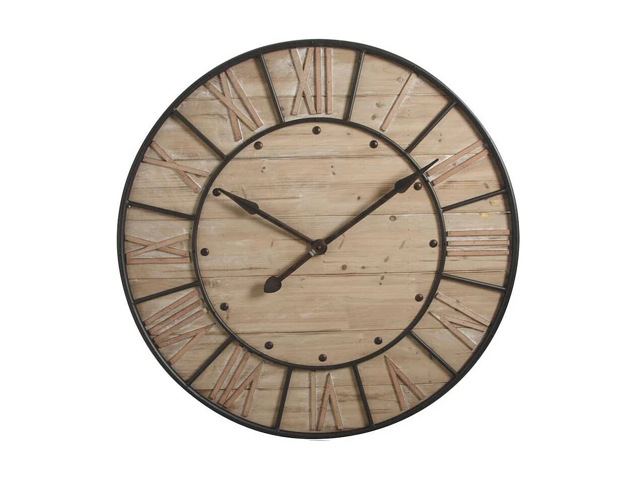 Horloge en bois et métal Industrie