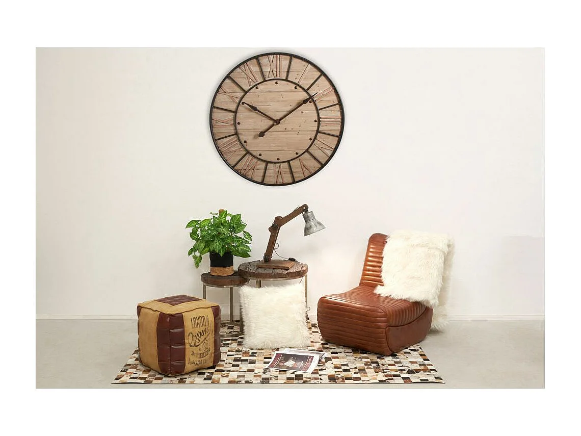 Horloge en bois et métal Industrie