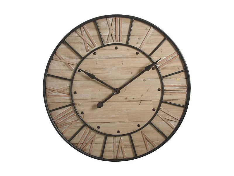 Horloge en bois et métal Industrie