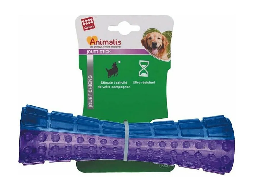 Stick chien en plastique coloré 15 cm (Lot de 3)