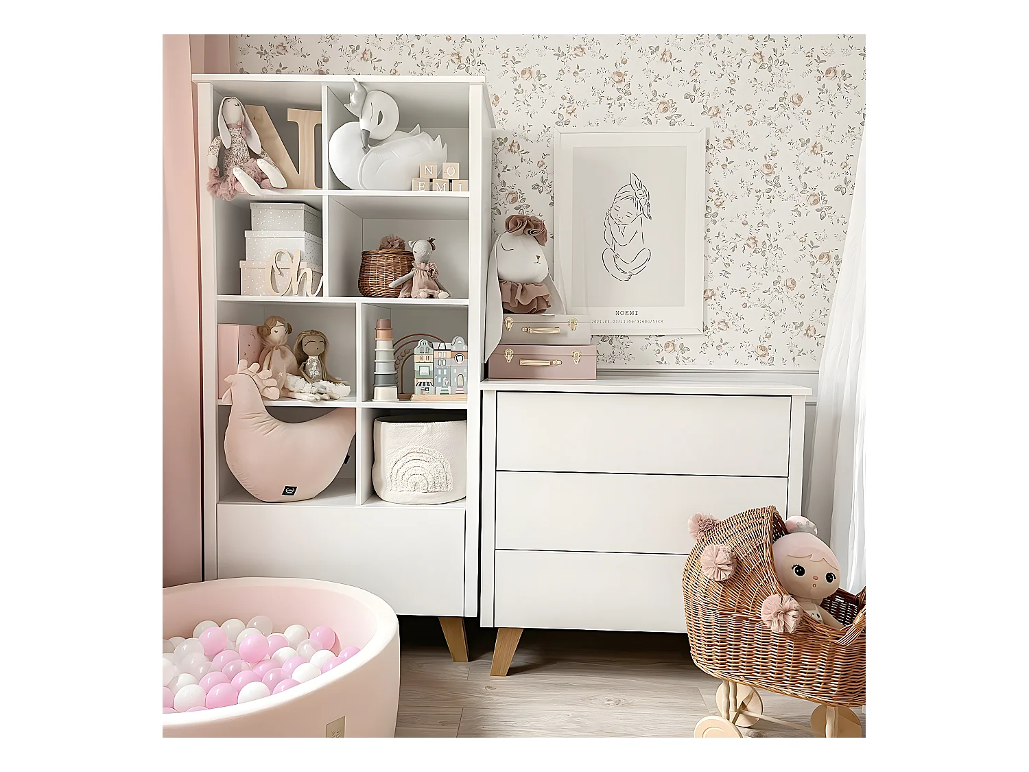 Commode 3 tiroirs Zara Blanc