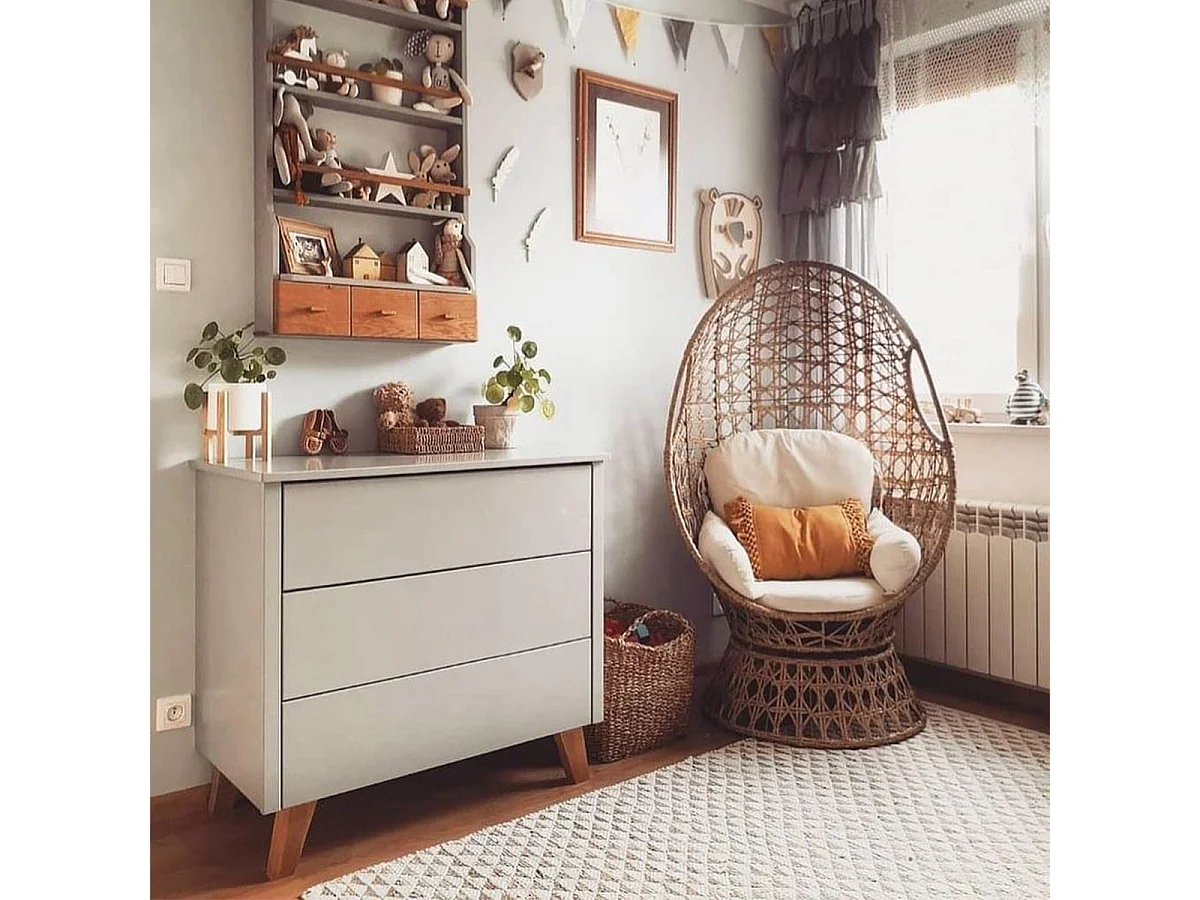 Commode 3 tiroirs Zara Gris