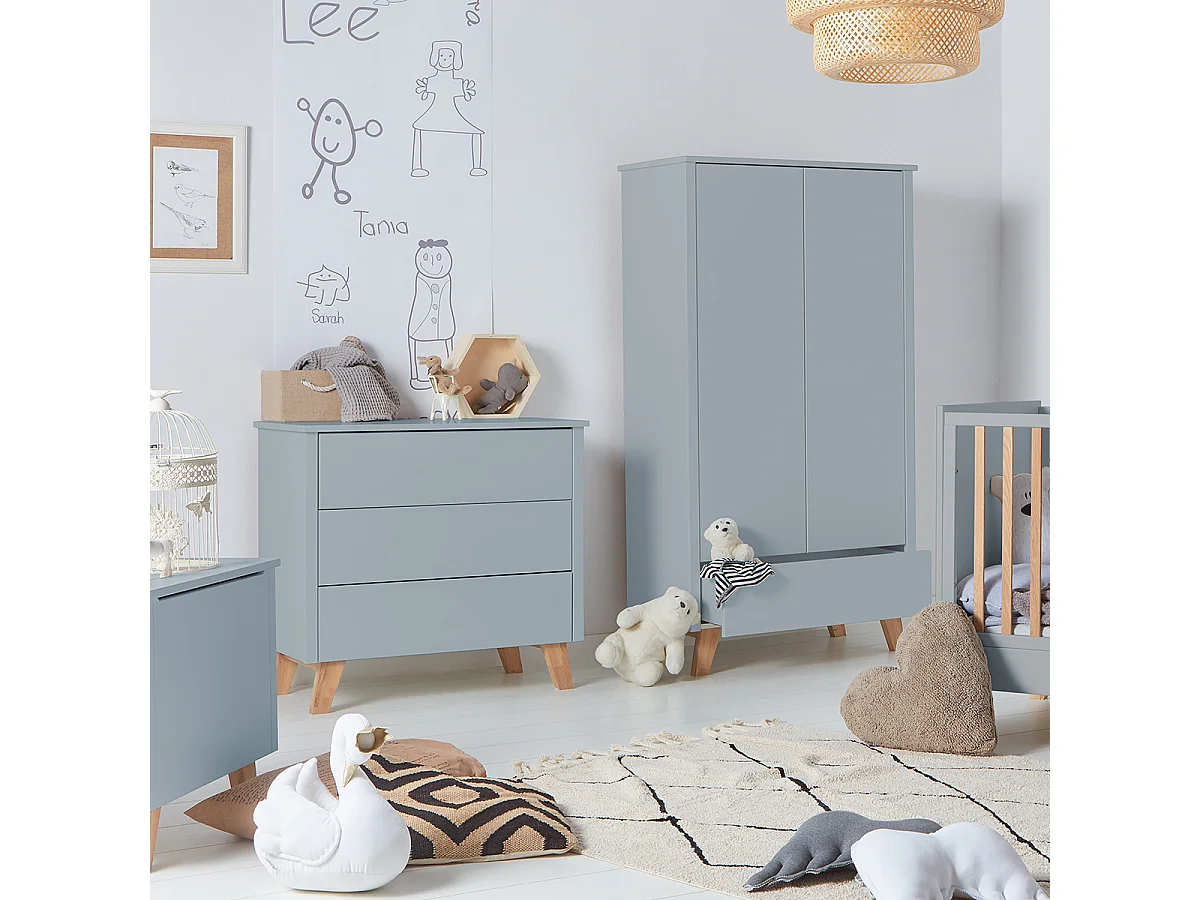 Commode 3 tiroirs Zara Gris