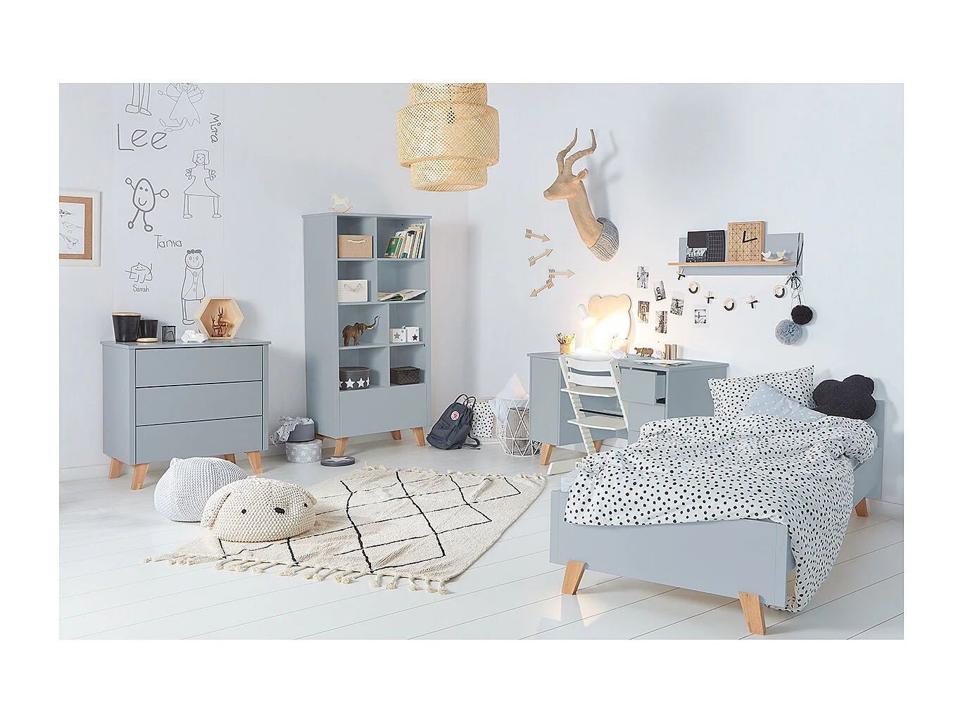 Commode 3 tiroirs Zara Gris