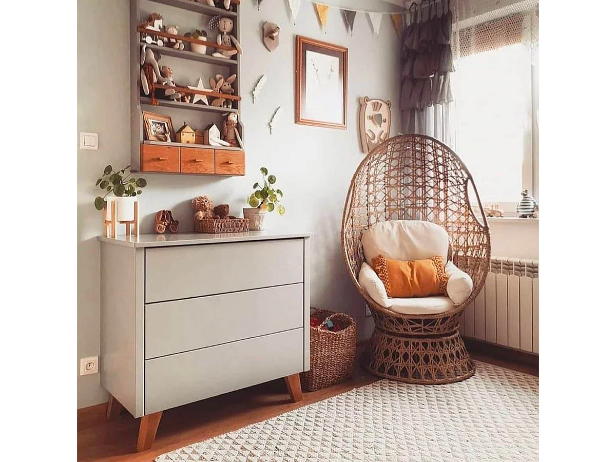 Commode 3 tiroirs Zara Gris
