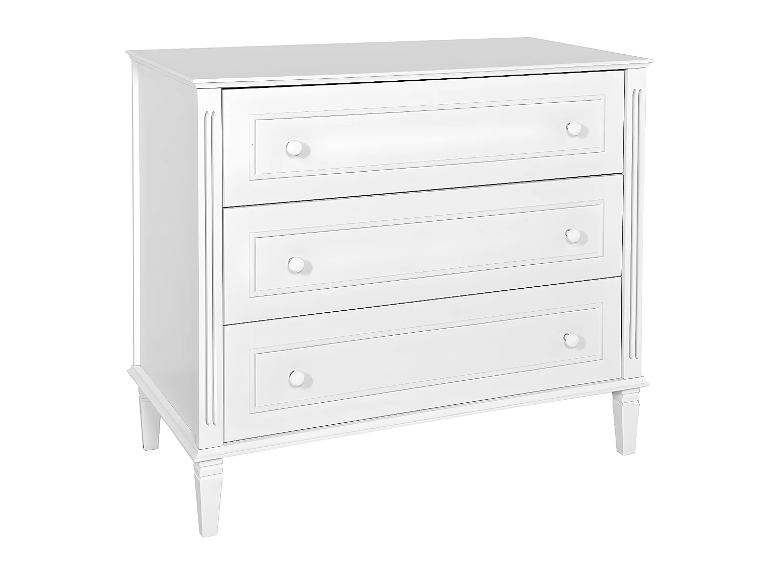 Commode 3 tiroirs Bianka Blanc