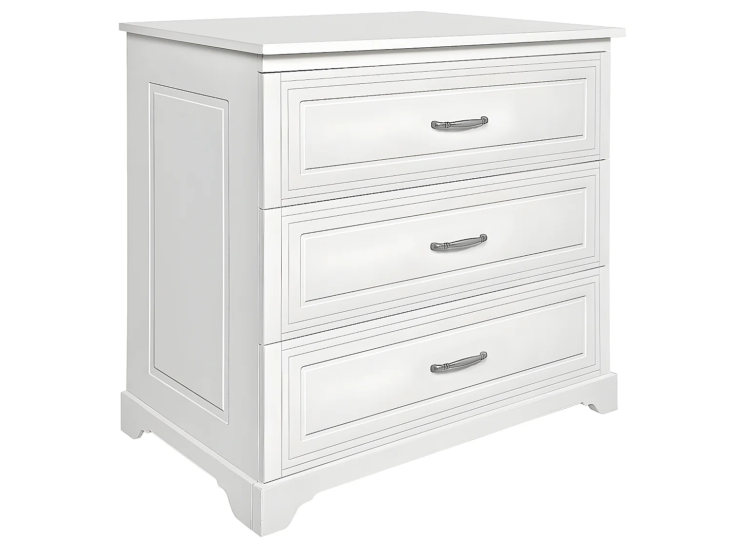 Commode 3 tiroirs Melody Blanc