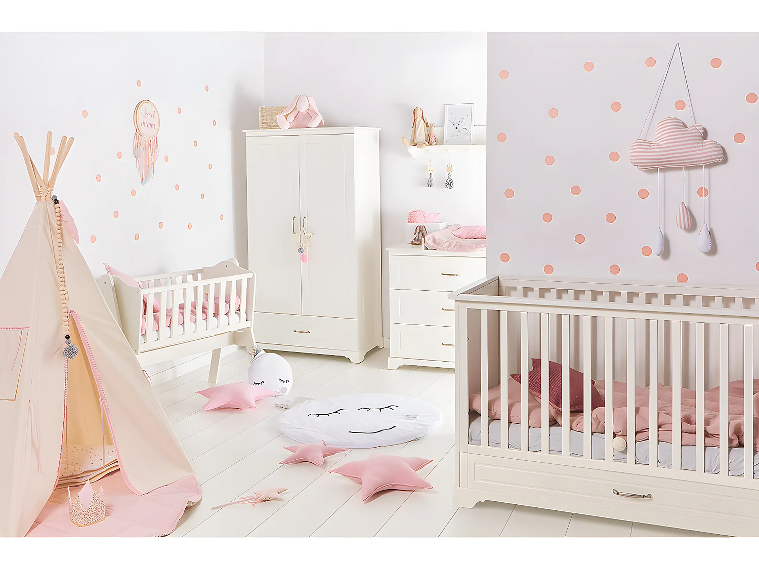 Commode 3 tiroirs Melody Blanc