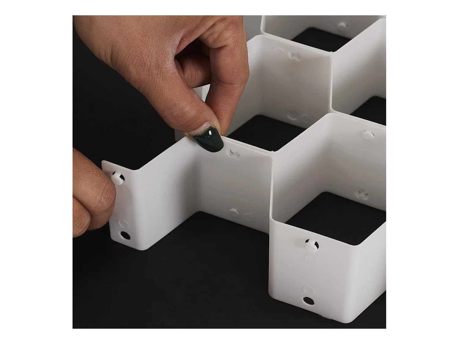 Lot de 6 Séparateurs de Tiroir "Modulable" 36cm Blanc