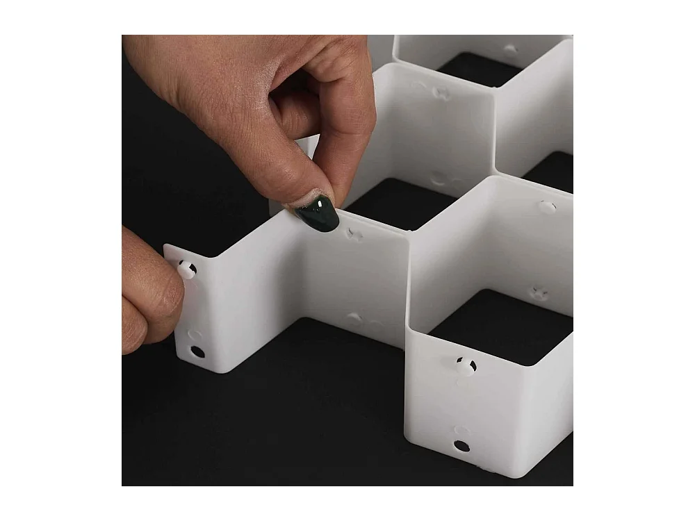 Lot de 6 Séparateurs de Tiroir "Modulable" 36cm Blanc