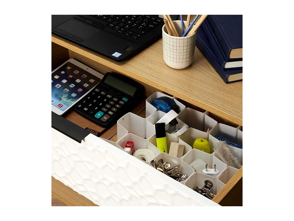 Lot de 6 Séparateurs de Tiroir "Modulable" 36cm Blanc