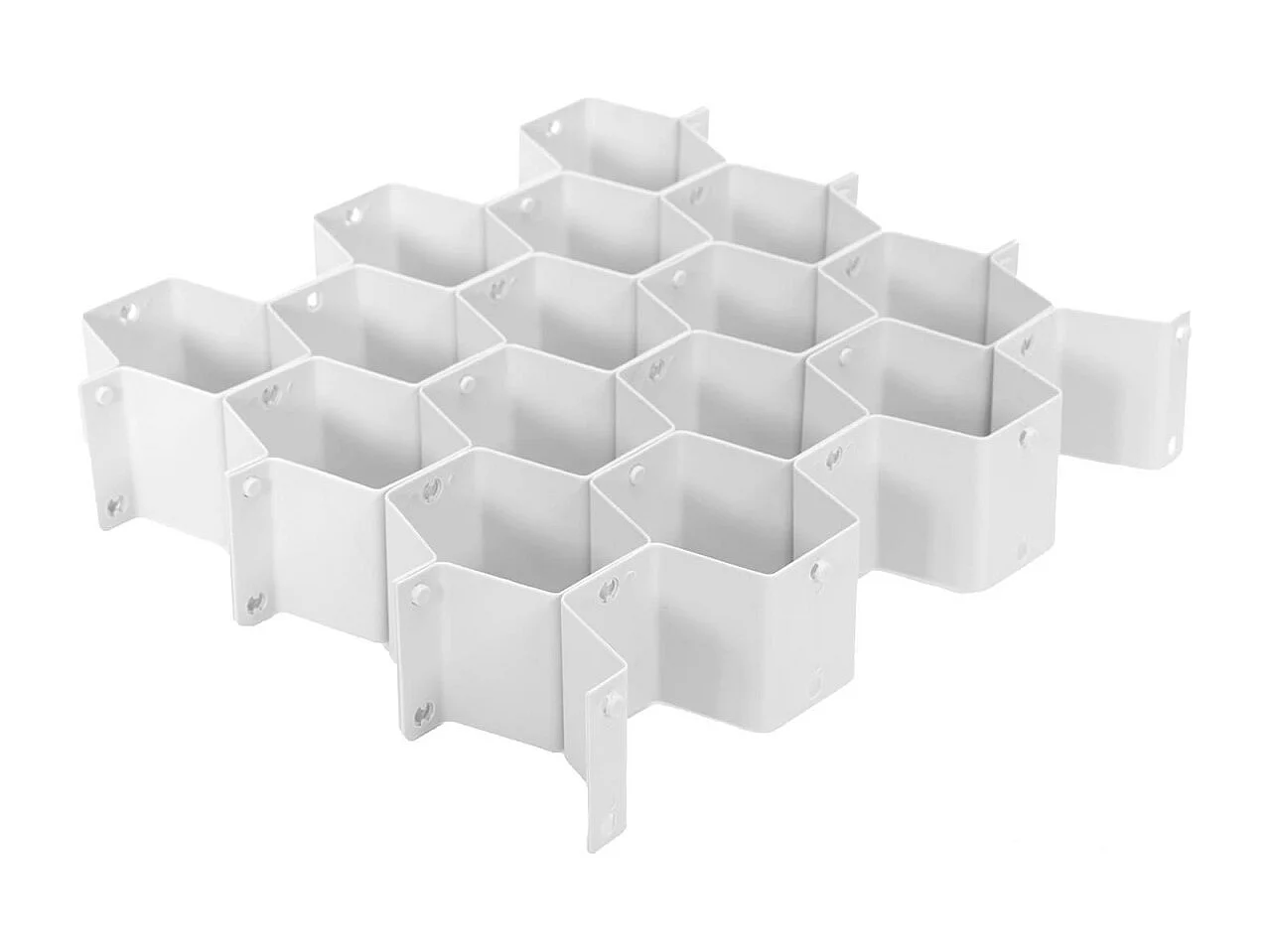 Lot de 6 Séparateurs de Tiroir "Modulable" 36cm Blanc