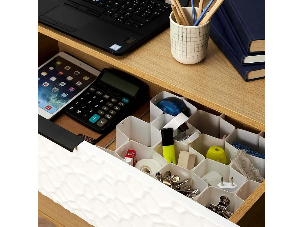 Lot de 6 Séparateurs de Tiroir "Modulable" 36cm Blanc