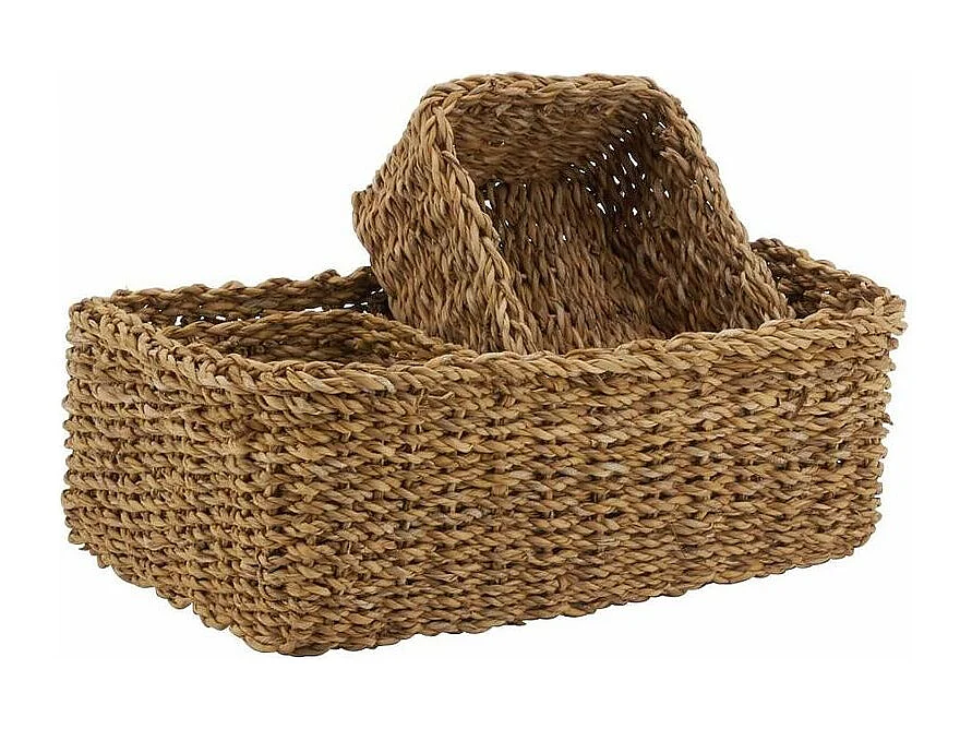 Ensemble de corbeilles de rangement en jonc (Lot de 7)