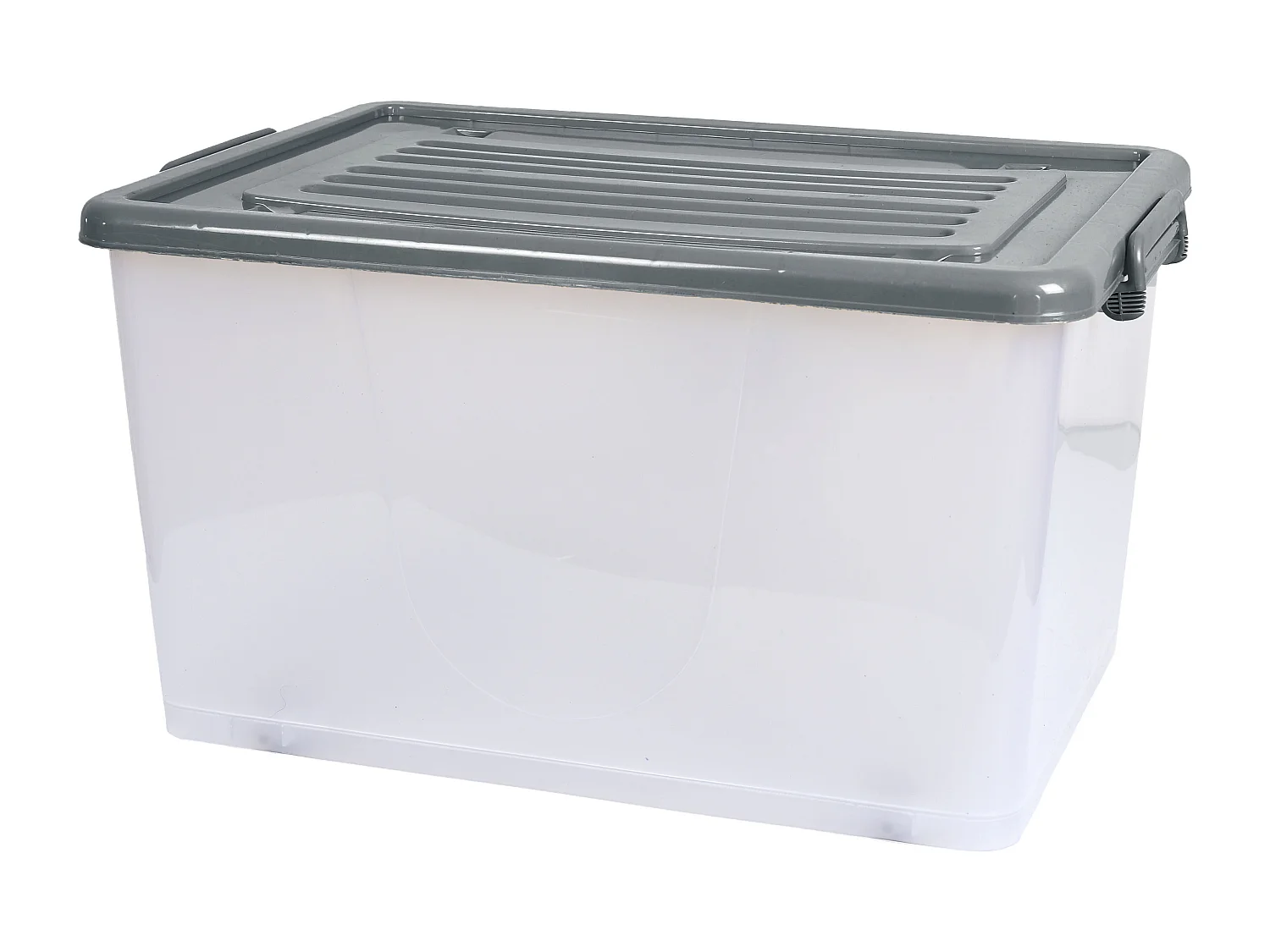 Boite De Rangement Plastique 60l Gris, Transparent