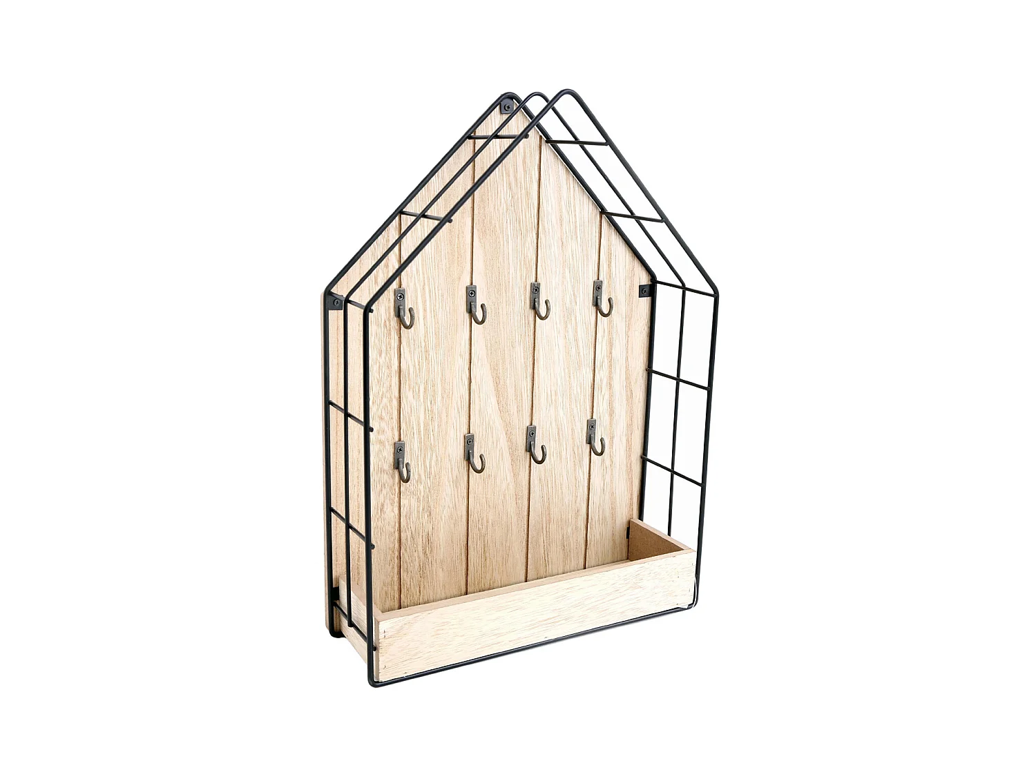Boite à clés métal et bois Home 35 cm