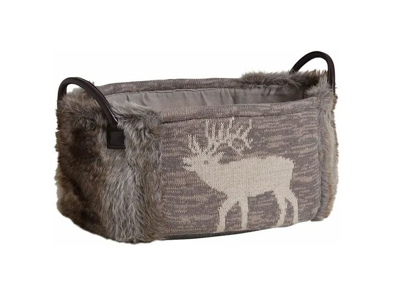 Corbeille de rangement ovale motif cerf (Lot de 3)