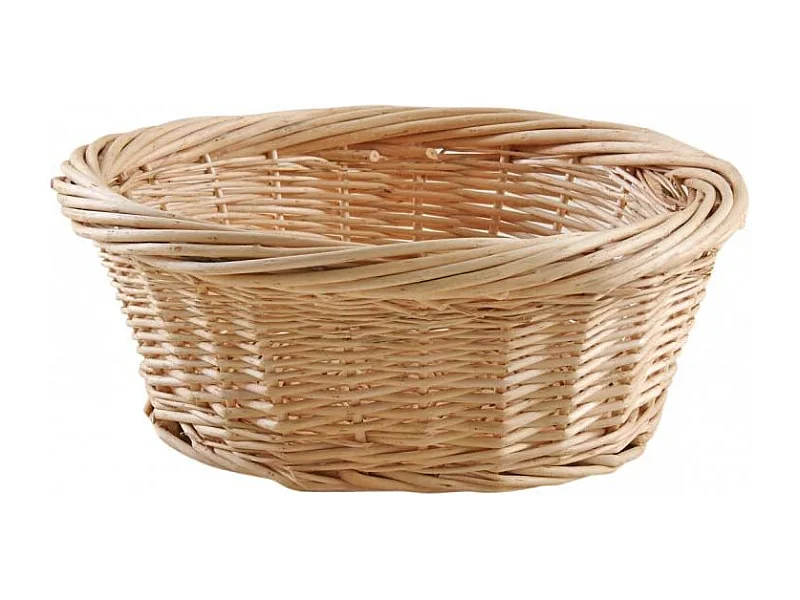 Corbeille ronde en osier blanc 37 cm