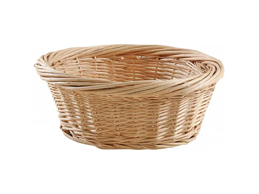 Corbeille ronde en osier blanc 37 cm