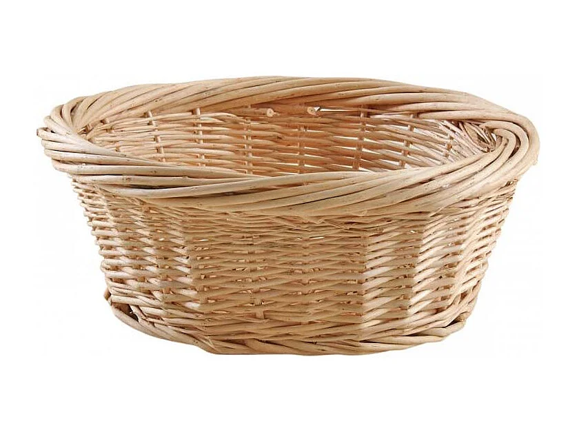 Corbeille ronde en osier blanc 37 cm