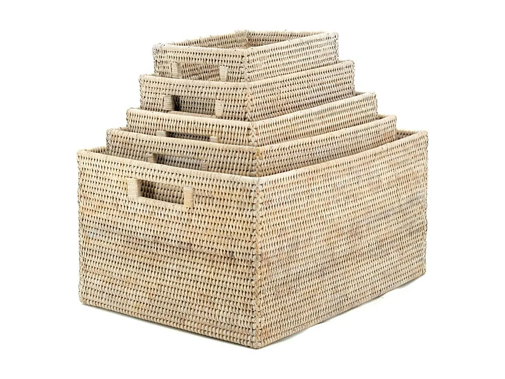 Corbeille rangement en rotin 28 x 22 x 15 cm