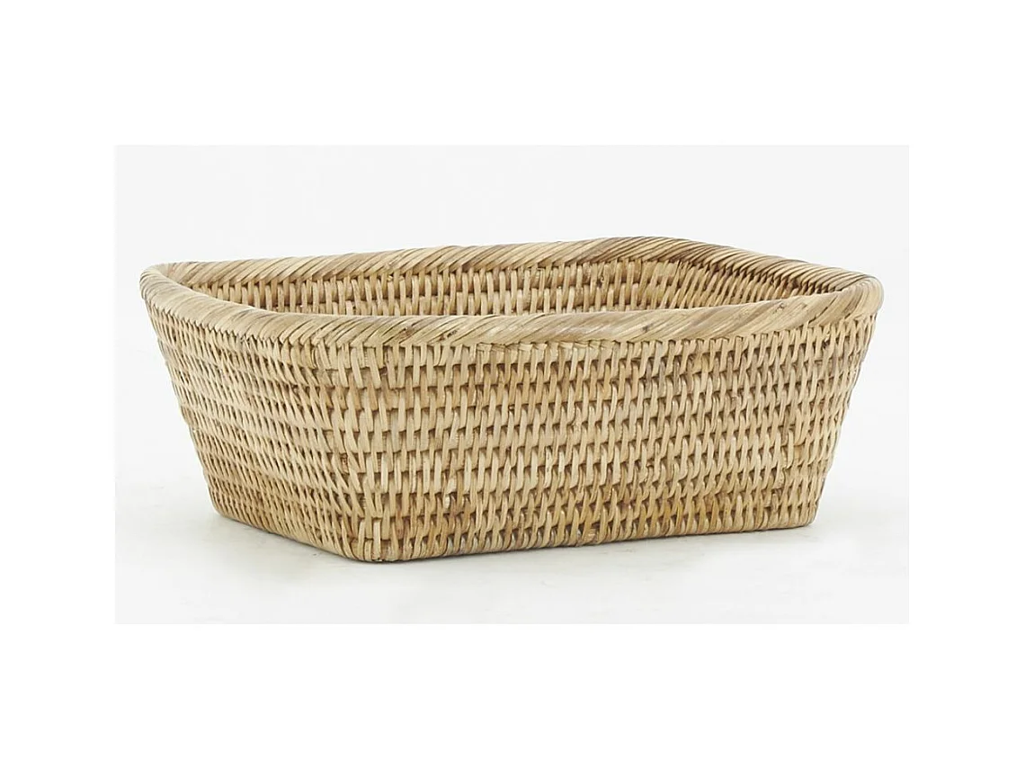 Série de 3 corbeilles rectangulaire en rotin naturel