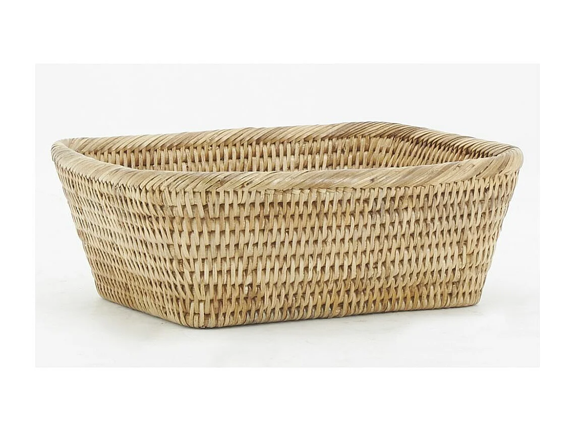 Série de 3 corbeilles rectangulaire en rotin naturel