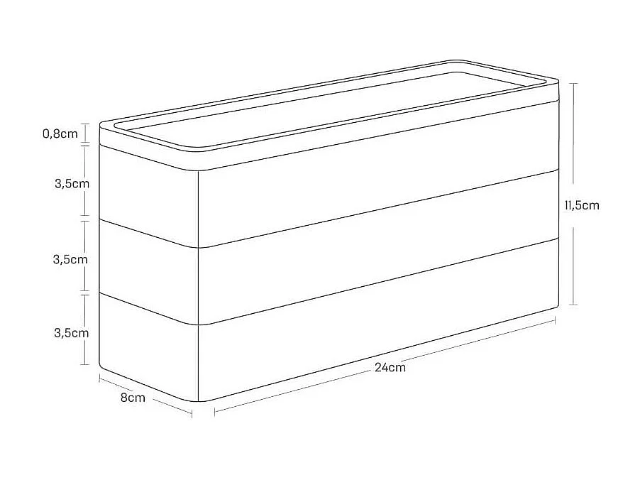 Portagioie a 3 livelli in plastica Slim