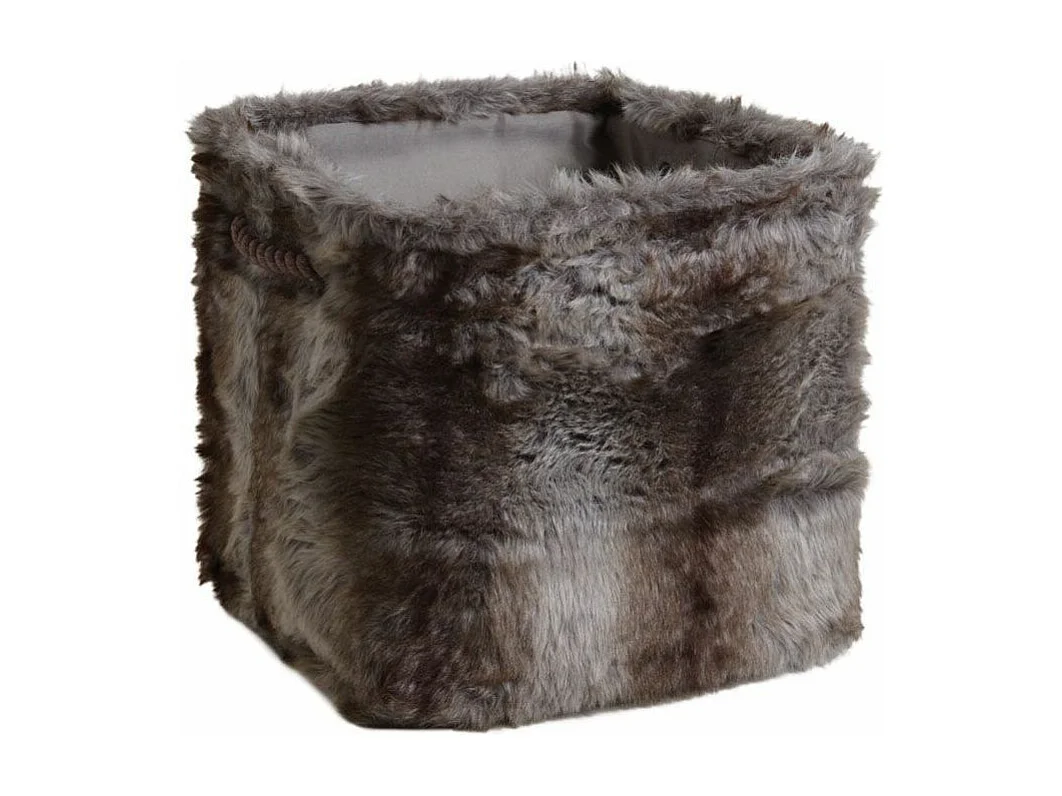 Corbeille de rangement carrée imitation fourrure (Lot de 3)