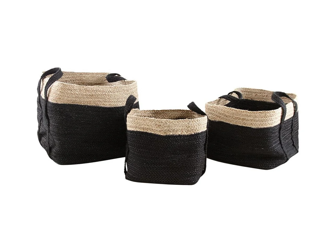 Corbeilles de rangement carrées en jute (Lot de 3)