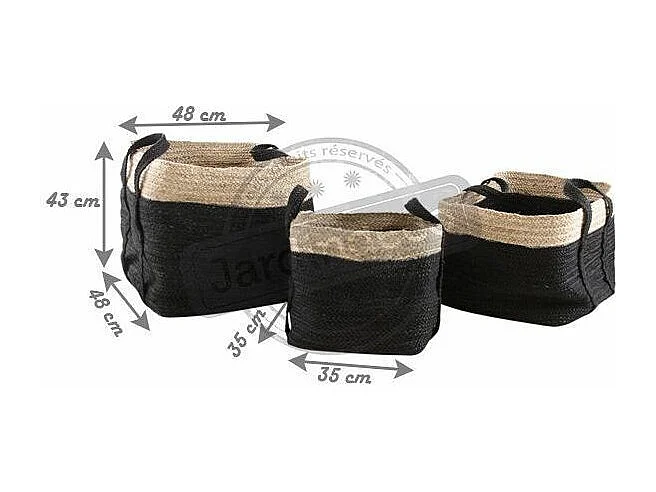 Quadratische Ordnungskörbe aus Jute (3er-Pack)