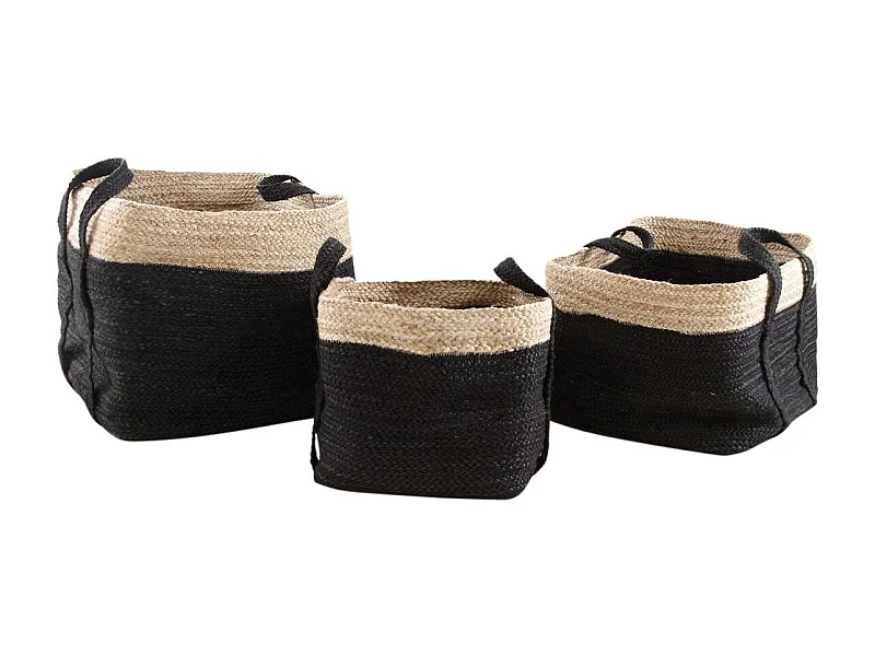 Corbeilles de rangement carrées en jute (Lot de 3)