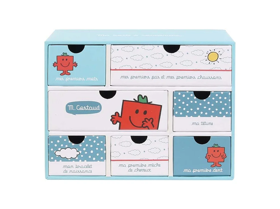 Boite à souvenirs naissance Monsieur Madame M Costaud