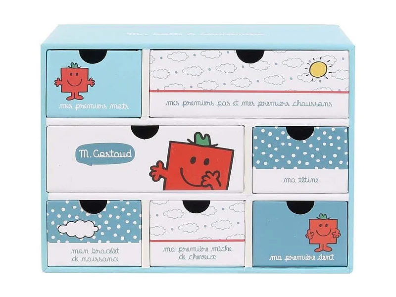 Boite à souvenirs naissance Monsieur Madame M Costaud