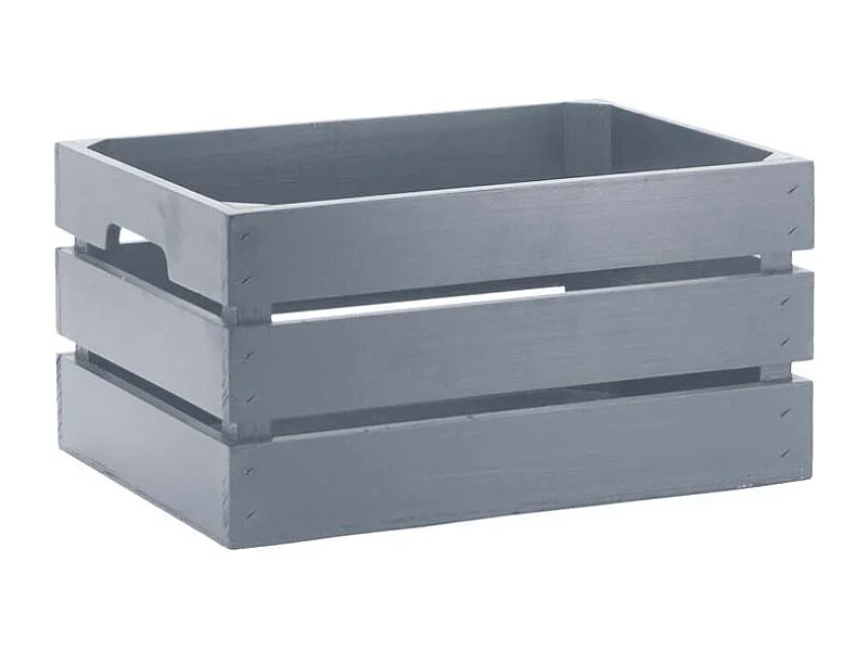 Caisse de rangement en pin grand modèle 46 x 31 x 25 cm Gris