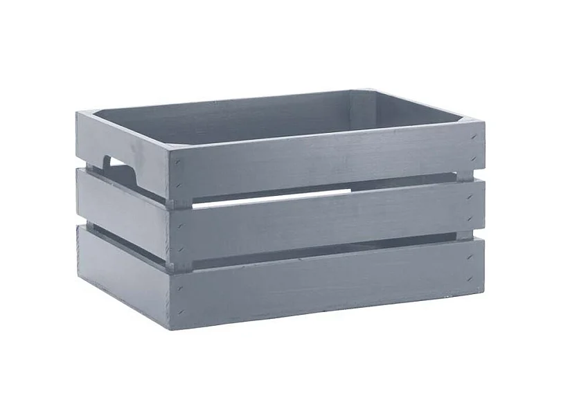 Caisse de rangement en pin grand modèle 46 x 31 x 25 cm Gris