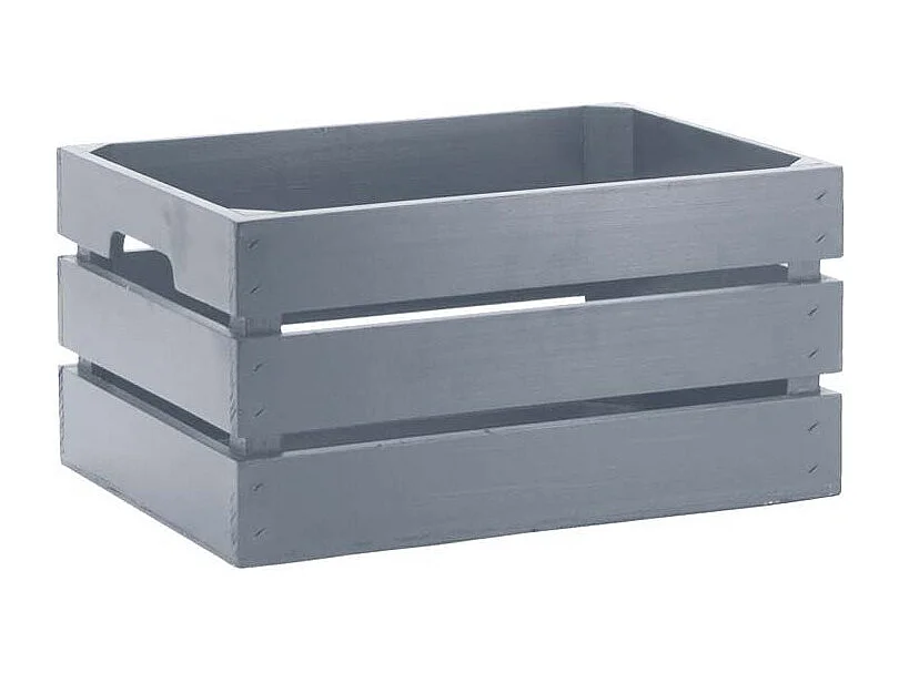 Caisse de rangement en pin grand modèle 46 x 31 x 25 cm Gris