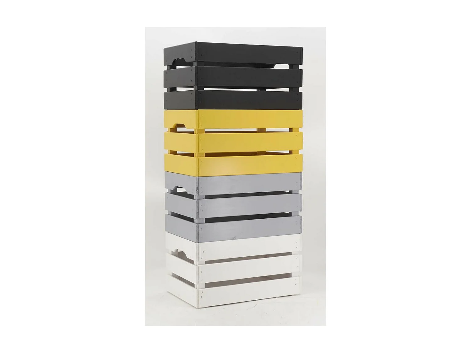 Caisse de rangement en pin grand modèle 46 x 31 x 25 cm Gris