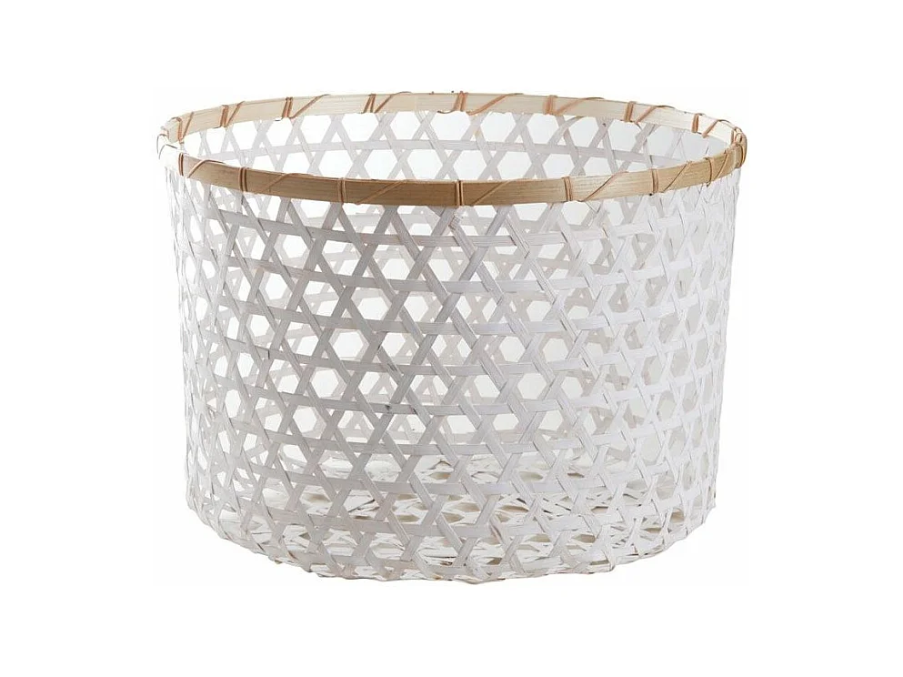 Corbeille de rangement en bambou ajourée (Lot de 2)