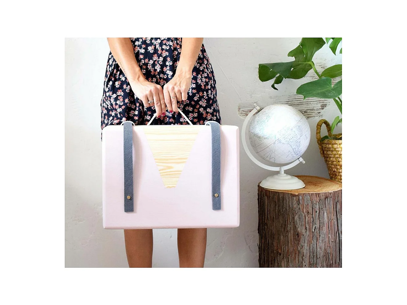 Ordnungskiste aus massivem Kiefernholz mit Deckel