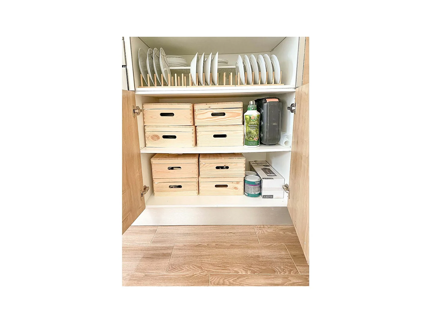 Ordnungskiste aus massivem Kiefernholz mit Deckel