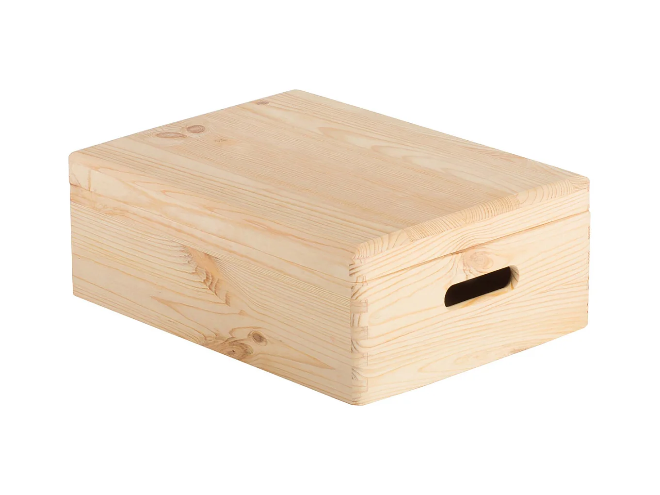Boîte de rangement en pin massif avec couvercle Taille 3