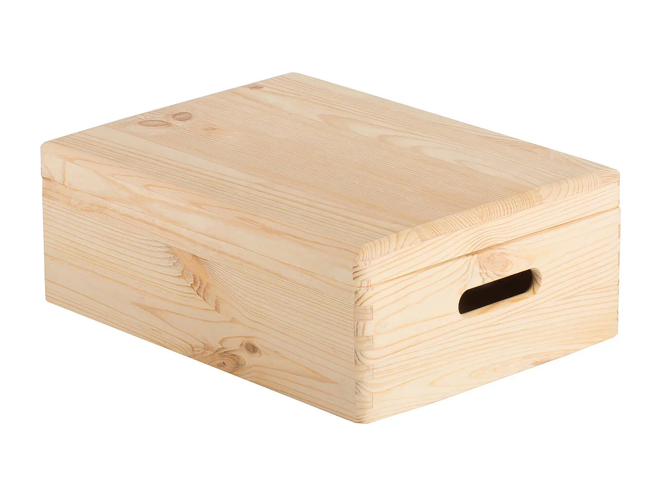 Ordnungskiste aus massivem Kiefernholz mit Deckel